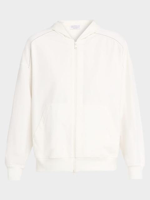 Monili-Trim Light Fleece Zip Hoodie