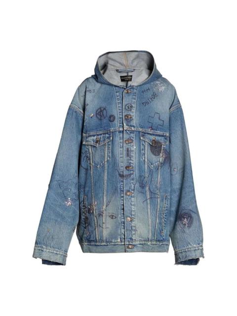 Balenciaga Oversized Hooded Jacket 'Blue' 719315TNW56-4268