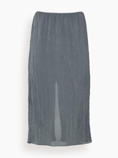 The Crinkle Slip Skirt in Dark Grey