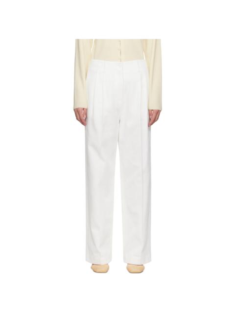 White Claire Cotton Twill Trousers