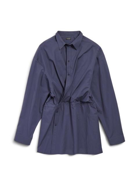 Women's Shirt Mini Dress in Faded Blue