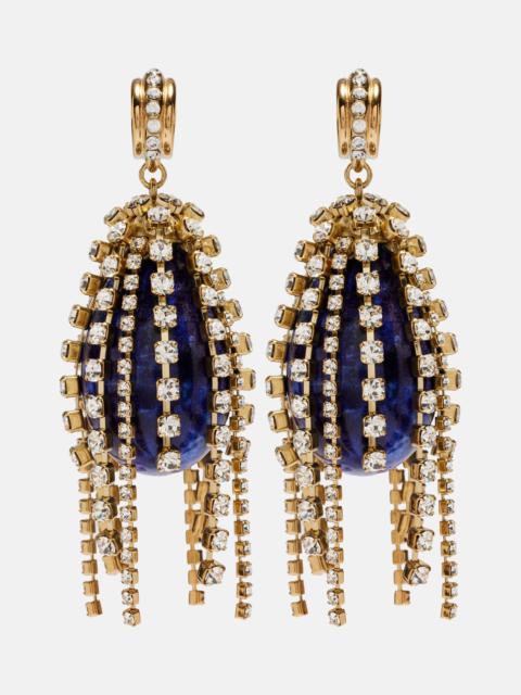 Crystal-embellished drop earrings