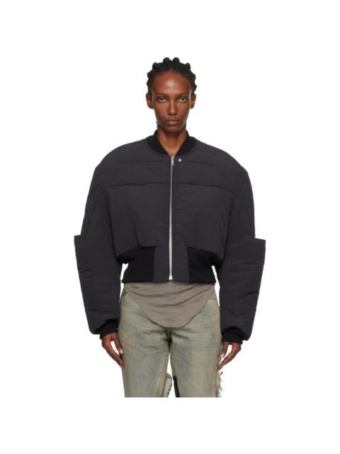 Black Concordians Girdered Cropped Bomber Down Jacket