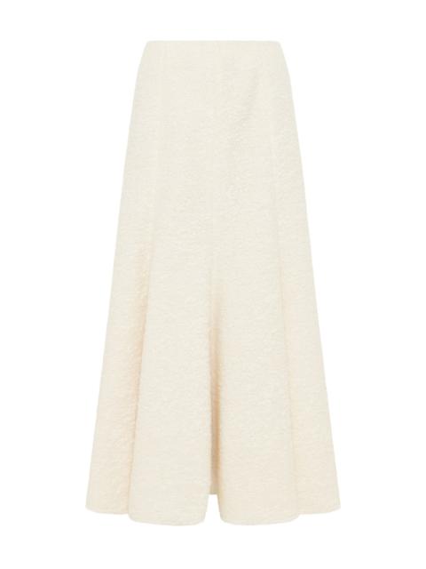 Amy Midi Skirt in Ivory Recycled Cashmere Boucle