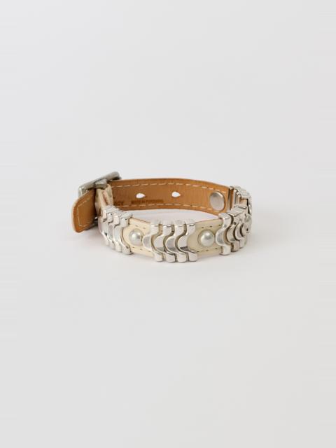 Wave Bracelet Deep Ecru Leather