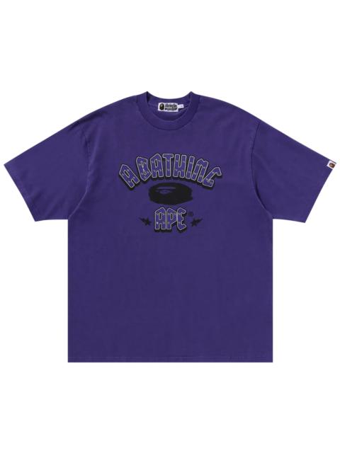 BAPE Garment Dye Rhinestone Logo Relaxed Fit Tee 'Purple'