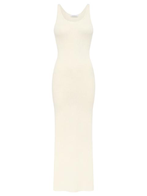 Nyra Knit Maxi Dress in Off White Mulberry Silk