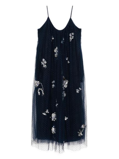 tulle gathered camisole dress