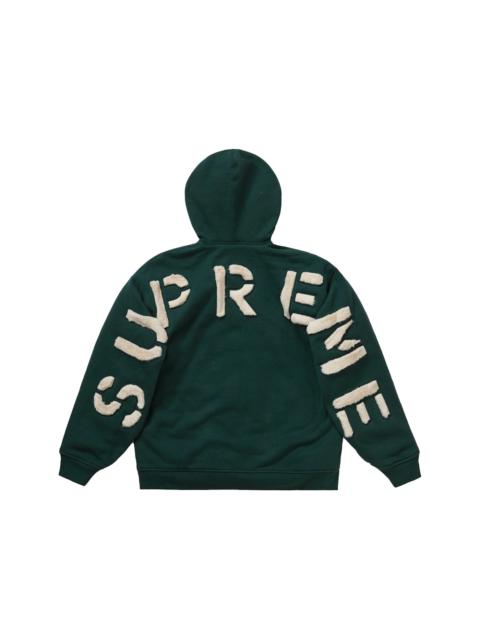 Supreme Faux Fur Lined Zip Up Hooded Sweatshirt Dark Green