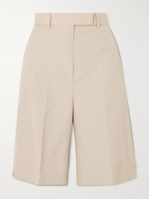 Pleated Canvas Shorts