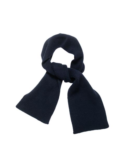 MHL Brushed Scarf Soft Shetland Wool Dark Navy