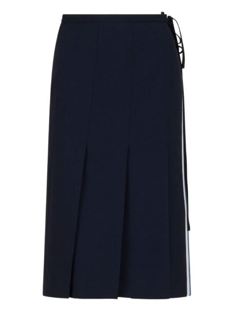 pleated midi skirt