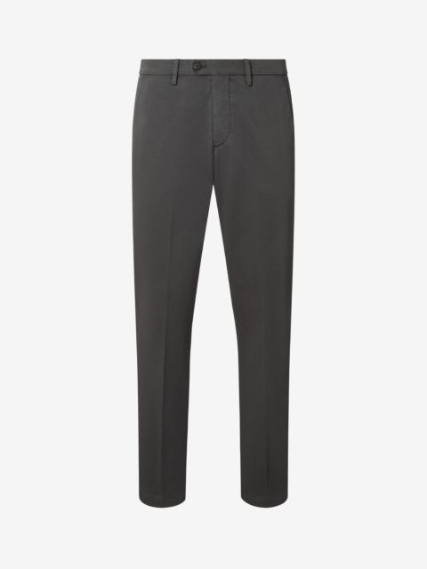Anthracite grey garment-dyed stretch cotton trousers