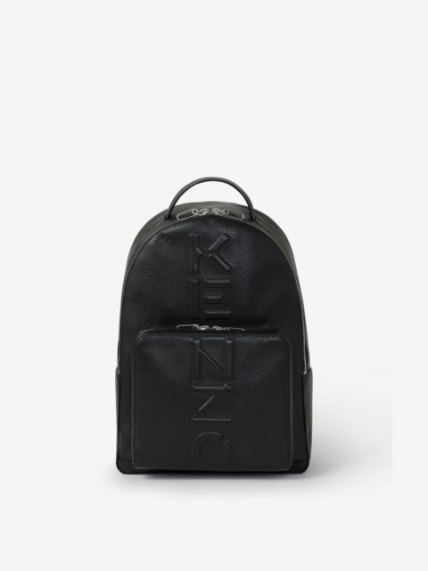 Grained leather backpack