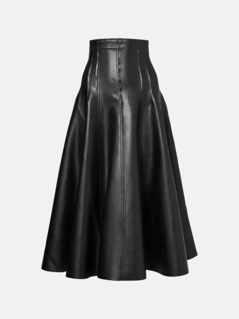 Grace faux leather midi skirt