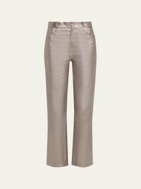 Le Sleek Straight Leather Pants