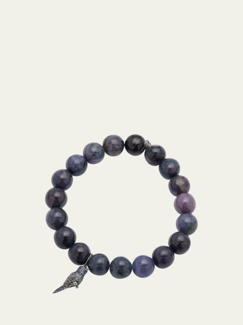 Smooth Dumortie Bracelet with Tiny Hummingbird Charm