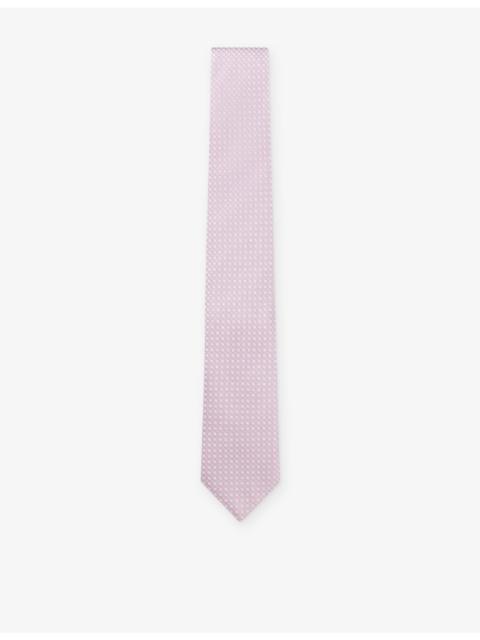 Square-Pattern Silk-Blend Tie