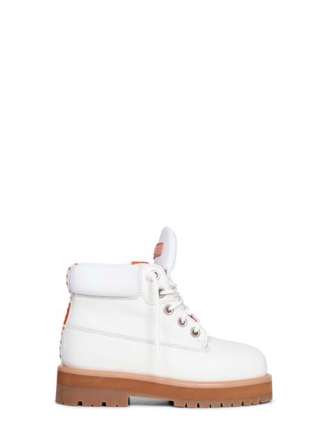 Off white leather Strada ankle boots