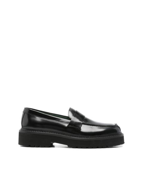 strap leather loafers