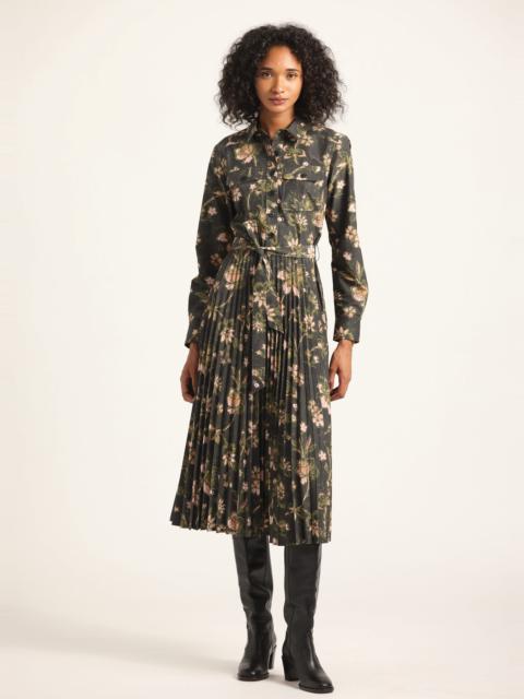 KENZA PLEATED MIDI DRESS