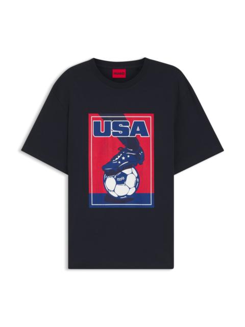 RELAXED-FIT T-SHIRT IN COTTON WITH SOCCER ARTWORK