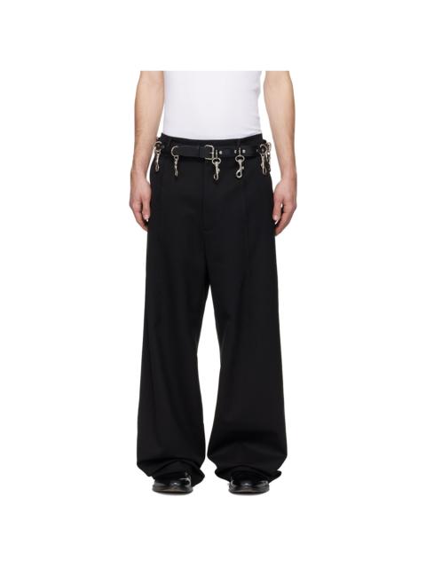 Black Pinched Tailored Trousers