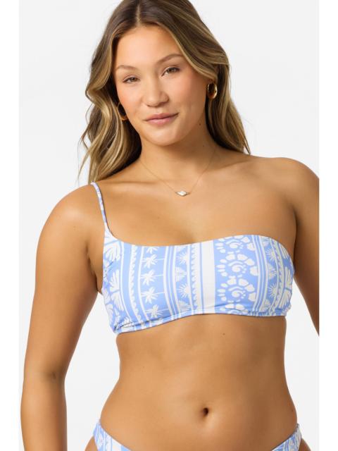 Surf Abstract Seal Beach One Shoulder Bandeau Top