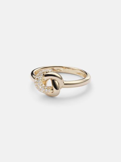 14kt gold ring with diamonds