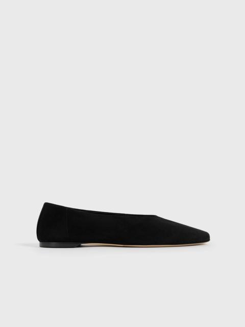 Slip suede ballerinas black