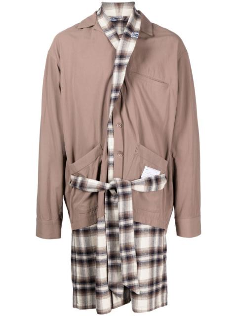 layered-detail shirt coat