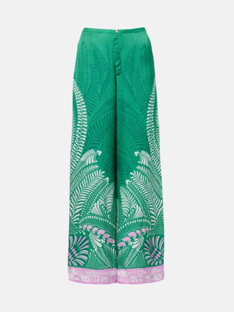 Clea printed high-rise wide-leg pants