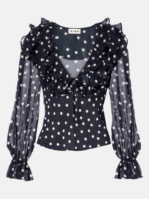 Lasca polka-dot silk top