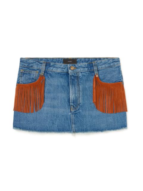 Golden Dusk Denim Mini Skirt