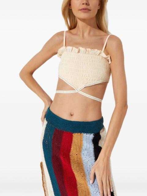 Amari ruffled tie top