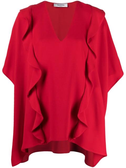 ruffled drape blouse