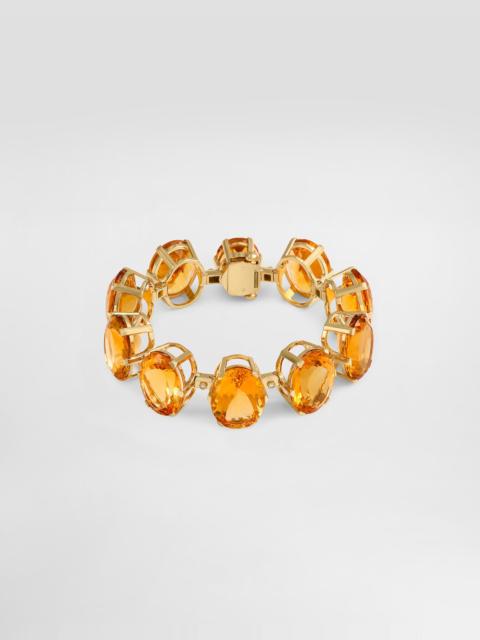 Anna bracelet in 18-carat yellow gold with citrines and diamonds