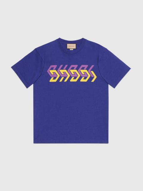 Cotton jersey T-shirt with Gucci mirror print
