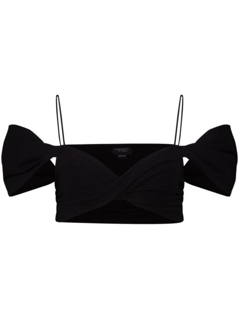 twisted off-shoulder bandeau top