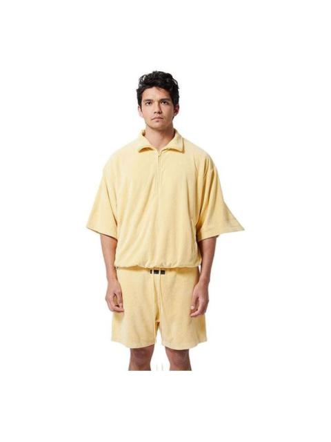 Fear of God Essentials Halfzip 3 Short Sleeve Boxy Polo T-Shirt 'Yellow' 125BT224092F
