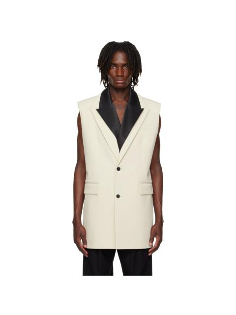 SSENSE Exclusive Beige & Black Double Layer Sleeveless Blazer