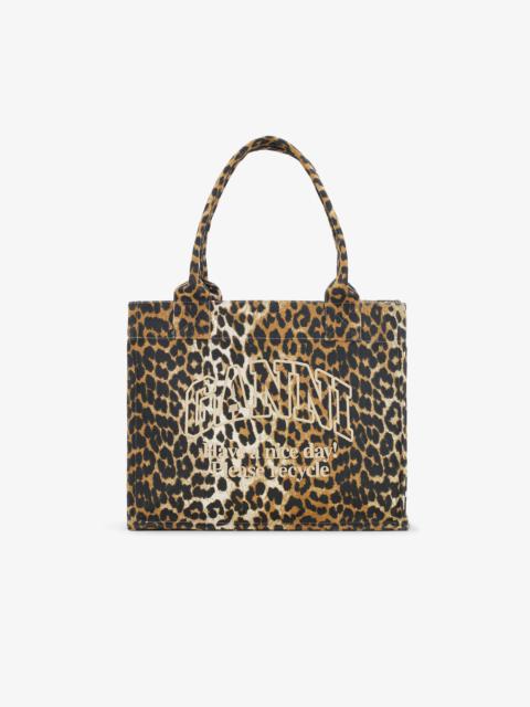 LEOPARD LARGE CANVAS TOTE BAG