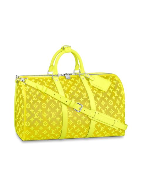 Louis Vuitton Keepall Bandouliere Monogram Mesh 50 Yellow