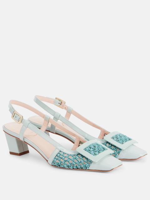 Belle Vivier 45 crochet leather slingback pumps