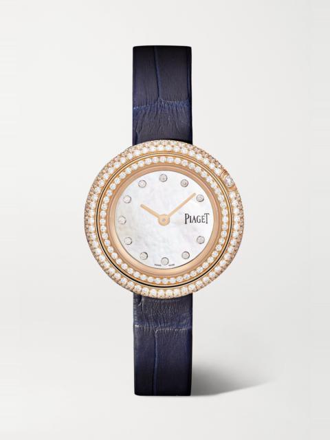 Possession 29mm 18-karat rose gold, alligator and diamond watch