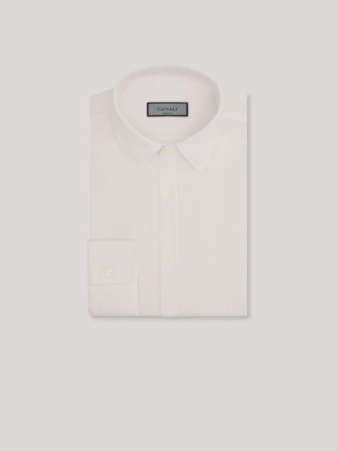 WHITE CASUAL COTTON AND LYOCELL JERSEY SHIRT