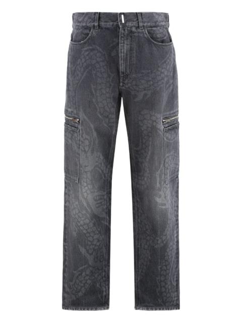 dragon-print cargo jeans