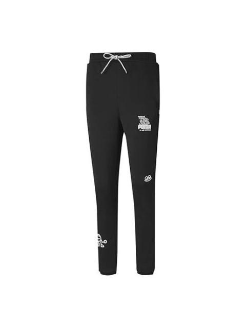 (WMNS) PUMA x MR. DOODLE Logo Printing Sweatpants Black 598655-01