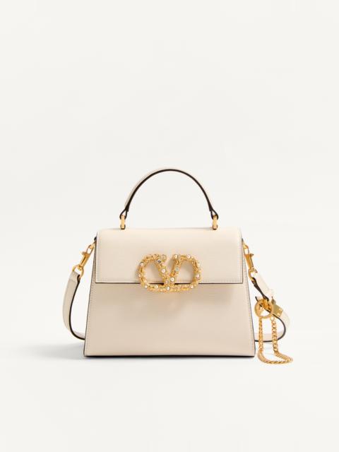 VALENTINO GARAVANI VSLING SMALL HANDBAG IN GRAINY CALFSKIN WITH JEWEL LOGO