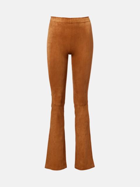 JP Long suede flared pants